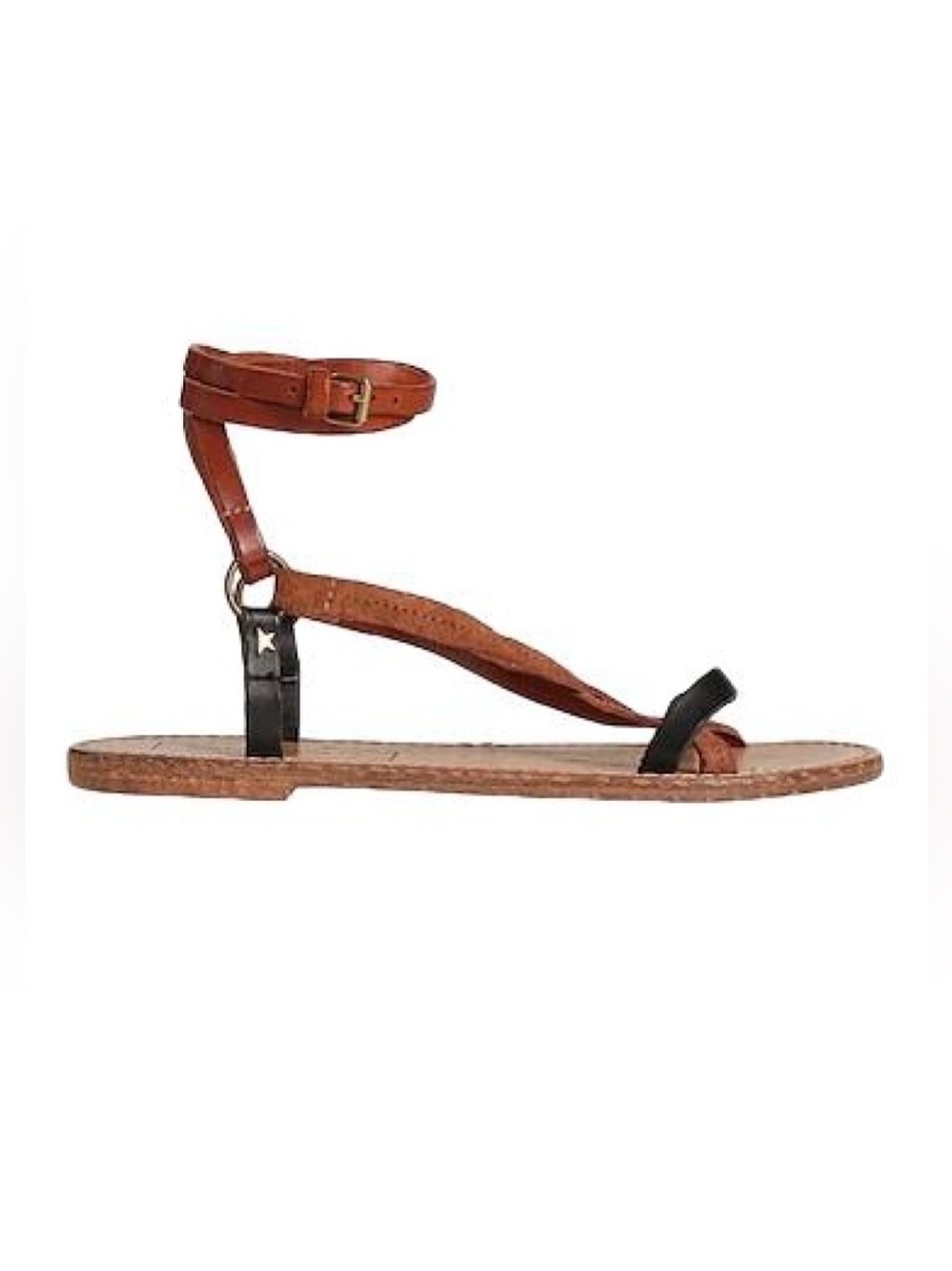Golden Goose Brown Leather Lace-Up Gladiator Sandals